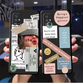 Ретро штрих-код этикетка TPU мягкий чехол Funda для Samsung Galaxy A72 A21s A22 A51 4G A71 A13 A11 A32 A52 5G A12 силиконовый роскошный Samsung A11