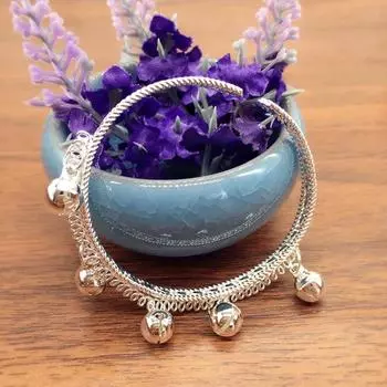 Retro Silver Eight Bells Bracelet, Dance Opening Bracelet, Versatile Jewelry Girls Bracelet