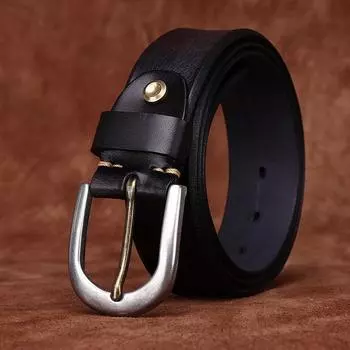 Retro Simple Fashion Casual Style Handmade Men S Belt First Layer Cowhide Stainless Steel Buckle Genuine Leather Belt Men S Trendy 100cm