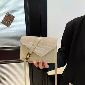 Retro simple small bag 2025 summer new trend simple messenger bag small square bag shoulder bag чёрный