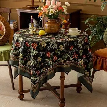 Ретро скатерть сельская скатерть для домашнего хозяйства гостиная пылезащитная печать обеденный стол скатерть украшение стола аксессуары 140x140cm