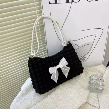 Ретро складная сумка-пуховка для женщин сумка через плечо корейская версия люксовый бренд мода новинка