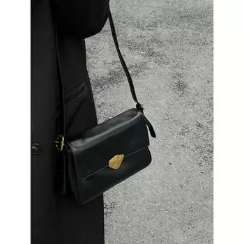 [Retro Soft Qiao] Супермягкая маленькая квадратная сумка QVQ Pocket 2024 Commuter женская сумка, одно плечо через плечо чёрный