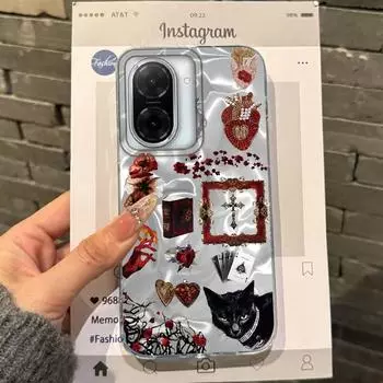 Ретро Солнце Цветочные Глаза Девушки Чехол Для Xiaomi Redmi 14C 13C 10 9A 9C Note 14 13 12 11 10S 9 8 Pro Plus A5 A4 A3 A2 A1 Fundas Обложка Redmi Note 13 5G белый