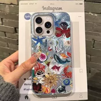 Ретро Солнце Планета Коктейль Женский Чехол для телефона Apple iphone 16pro 15 16 14 13 Pro Max 16e 12 11 7 8 Plus XR SE Fundas Cover iPhone 15 Plus белый