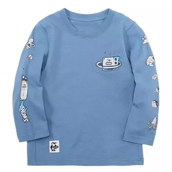 Retro Space Adventure Brushed T Boys Blue [Chums] Kid s L/S Lt.