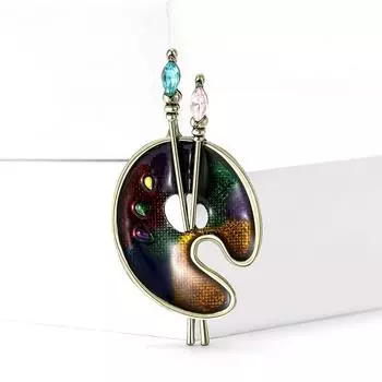 Ретро сплав эмаль 2 пера пластина для рисования брошь, модная и простая мужская и женская одежда корсаж ювелирные изделия булавка