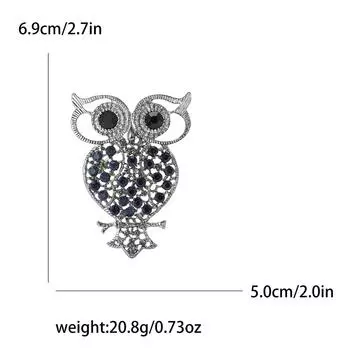 Ретро сплав горный хрусталь полая сова брошь высокого класса изысканная женская одежда корсаж ювелирные изделия булавка