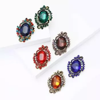 Ретро сплав хрусталь стеклянная брошь высокого класса темперамент женский костюм кардиган корсаж ювелирные изделия булавка