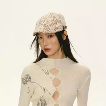 Retro spring and autumn style forward hat women s fashion casual big head circumference showing face ducktongue painter hat beret Adjustable (54-62cm) хаки