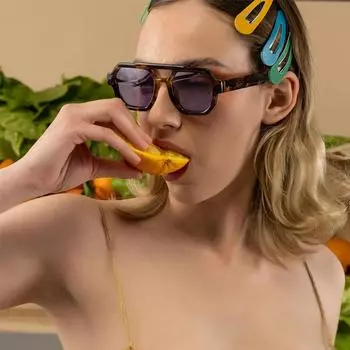 Retro Square Double Beam Pilot Sunglasses Men S Glasses Vacation Sunglasses Women