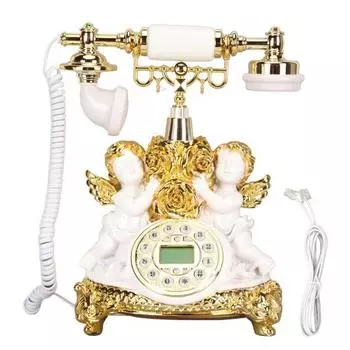 Ретро стационарный телефон с ЖК-дисплеем, старинный старинный телефон с кнопкой для домашнего декора, офиса MS8334B, золотой MS?8334B, Gold