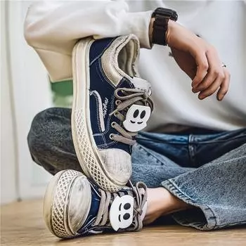 Ретро старые туфли Микки Мауса, мужские, 2024, новые, универсальные, спортивные и развлекательные туфли для сноуборда, увеличенная толстая подошва, уродливые, милые, с большой головой 39 чёрный