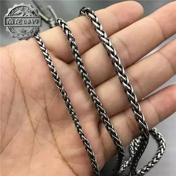 Ретро Старый Мужской и Женский Титановая Сталь Подвеска Килевая Цепь 3mm thick and 40cm long