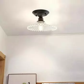 Ретро стеклянный потолочный светильник с одной головкой, стеклянная крышка, освещение прохода, спальни, коридора, лестницы, балкона, креативное декоративное освещение Without bulb