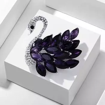 Ретро-стиль, бриллиантовая инкрустация, хрустальный лебедь, индивидуальность, простота, мода и универсальность, хрустальная брошь для одежды, брошь