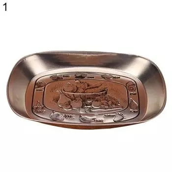 Ретро Стиль Дом Буква Тисненая Металлическая Пластина Фрукты Закуски Хранения Блюдо Поднос