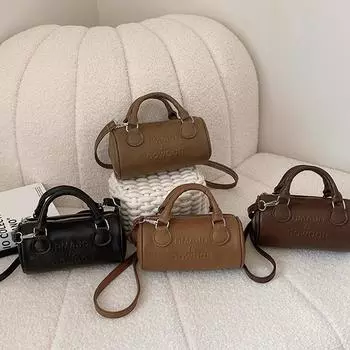 Ретро-стиль иностранного дизайна, модная и повседневная однотонная сумка-мессенджер Boston High Value коричневый