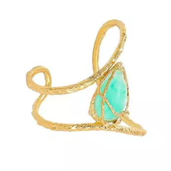 Ретро Стиль Элегантный Золотой Узор Лозы Каплевидный Браслет Удобный Прочный Сплав Акрил для Офиса и Вечеринки золотой