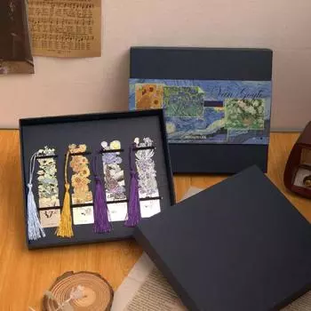 Ретро стиль масляной живописи металлическая полая закладка для книг канцелярские принадлежности для школьников изысканные кисточки знаменитая картина закладка для книг