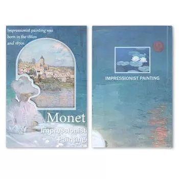 Ретро-стиль Monet Girl Blue Notebook Diy Handbook Making Daily Notes Daily Notes