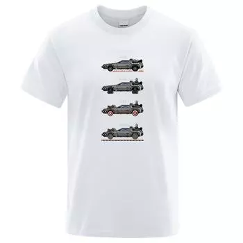 Ретро-стиль Назад в будущее Принт Смешные футболки Мужские Женские Хлопковые футболки Большие свободные футболки Одежда S