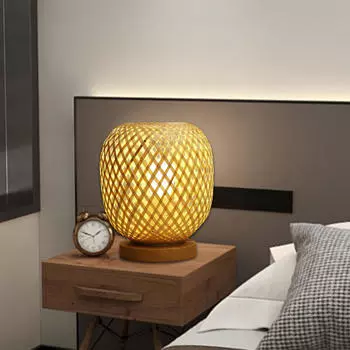 Ретро-стиль плетеный абажур для настольной лампы для кафе чайный домик спальня кабинет декор