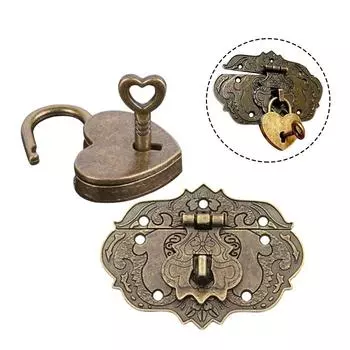 Ретро-стиль сплава бронзы пряжка крючок замок для шкафа петли винтажный шарм Hasp