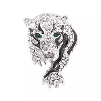 Ретро-стиль, высококачественная брошь в виде головы тигра со стразами и зверем, мужская брошь в виде значка с изображением транспорта на год тигра, аксессуары для одежды