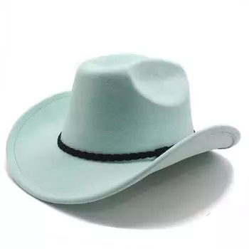 Ретро-стиль замшевая ковбойская шляпа в стиле вестерн шерстяная джазовая шляпа цилиндр мужская и женская этническая фетровая шляпа большая шляпа с карнизом M56-58cm