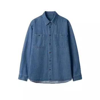 Ретро-стираемая джинсовая куртка мужская осенняя свободная рубашка с длинными рукавами красивая куртка с лацканами M синий