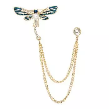 Ретро Стразы Бабочка Жемчуг Броши Стрекоза Насекомое Кисточка Цепь Эмаль Булавки Рубашка Костюм Корсаж Нейтральные Модные Украшения красный