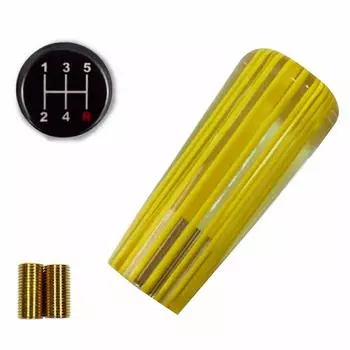 Retro Striped Shift with Yellow for and Mazda Titan Dash Knob, 100mm, Lines, Isuzu, Mitsubishi, (MM75-10410-YE)