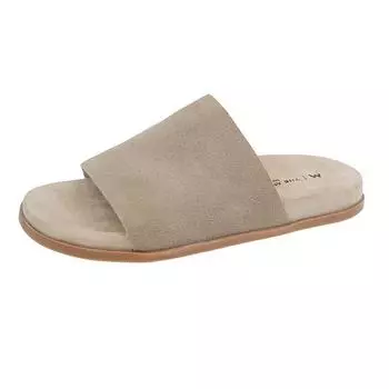 Retro style anti-velvet leather flat-bottomed Boken slippers women s new autumn fashion versatile with skirt one-word drag 35