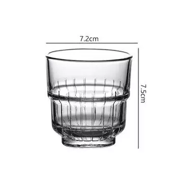 Retro Style Stripe Coffee Mug Embossed Glass Cup Iced Latte Milk Beverage Cups Cafe Drinking Glasses Lemon Tea Cup Coffeeware 1pcs