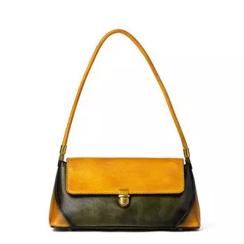 Ретро сумка-багет, повседневная женская сумка-тоут, модная изысканная сумка из натуральной кожи для женщин, сумка подмышками серый