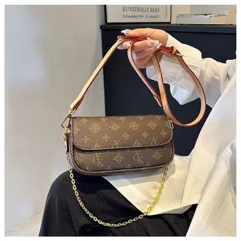 Ретро Сумка Бестселлер Женская 2025 Новое Поступление Летняя Легкая Роскошь Меньшинство Необычная Сумка Через Плечо Цепочка Маленькая Квадратная Сумка Brown
