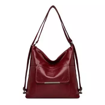 Ретро-сумка большой вместимости для поездок на работу подмышкой, новый стиль, женская сумка, мягкая кожаная однотонная сумка через плечо