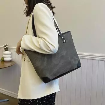 Ретро сумка большой вместимости весна новый повседневный иностранный простой сумка через плечо сумка для поездок на работу женская