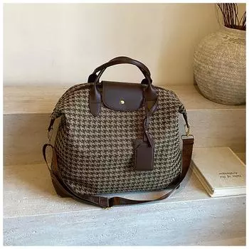 Ретро сумка большой вместимости женская 2024 новая мода тысяча птиц сетка плечо женская сумка сумка-тоут для поездок на работу