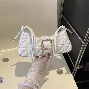 Ретро сумка через плечо индивидуальная сумка-багет 2024 летняя новая модная простая сумка женская нишевая трендовая косая сумка чёрный