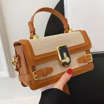 Ретро сумка через плечо на одно плечо маленькая стильная контрастная панель роскошный дизайнерский винтажный кошелек для женщин новый