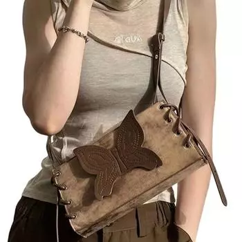 Ретро сумка через плечо новая женская персонализированная сумка через плечо с узором бабочки на молнии пикантные сумки для девушек на улице подмышками