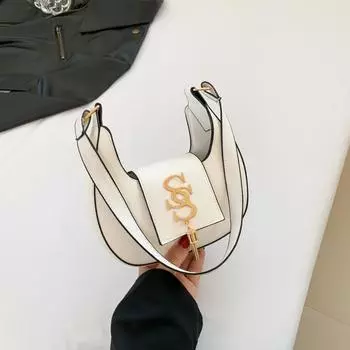 Ретро сумка через плечо подмышкой лето 2025 модная сумка-мессенджер через плечо женская сумка-луна чёрный