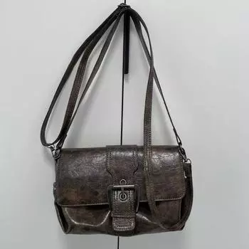 Ретро сумка через плечо женская 2025 новая высококачественная текстурированная маленькая женская сумка сумка через плечо сумка-мессенджер темно-коричневого