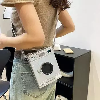 Ретро-сумка для студентов колледжа cc, женская камера для творчества, портативный кошелек для телефона для макияжа, сумка через плечо, милая дизайнерская роскошная сумка Extra Large чёрный