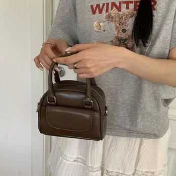Ретро-сумка для женщин, маленькая квадратная сумка через плечо, корейский нишевый дизайн, западный стиль, модная, новая