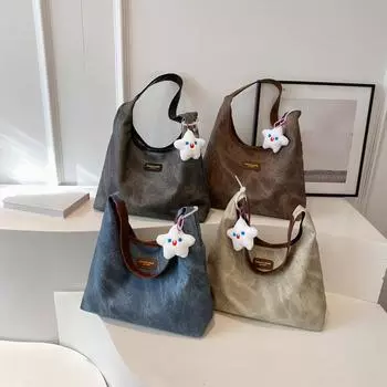 Ретро-сумка из искусственной кожи через плечо для женщин, новая модная сумка-хобо, винтажные трендовые дизайнерские женские сумки, сумки-тоут 37x11x25cm зелёный