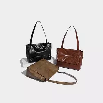 Ретро сумка-мессенджер для женщин мягкая и простая кожаная универсальная сумка через плечо большой вместимости маятниковая сумка большой вместимости