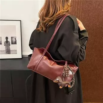 Ретро сумка-мессенджер женская 2025 осень и зима новая трендовая большая вместительная универсальная сумка подмышку сумка-тоут с ощущением сумка на плечо 34*11*16